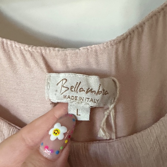 BELLAMBRA | Silk Tank Top Powder Pink Size Scoop Neck Viscose Lined - Picture 4 of 16